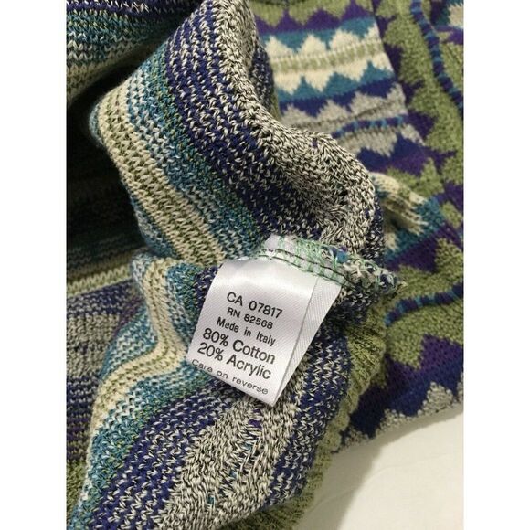 Pronto Uomo Men's Sweater Crewneck Wild Abstract Purple Green Size 54 / XL - Picture 8 of 8